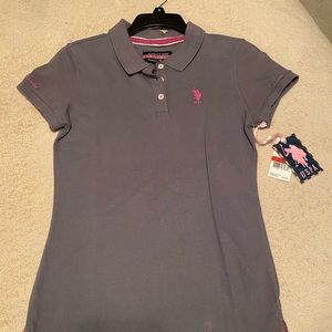 U.S. Polo Assn. women’s gray classic polo t-shirt, medium, NWT